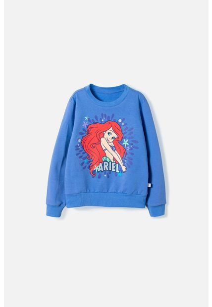 Buzo De La Sirenita Cuello Redondo Azul  Para Niña 4