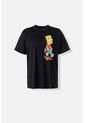 Camiseta De Bart Manga Corta Negra Para Hombre L de Disney