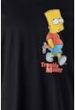 Camiseta De Bart Manga Corta Negra Para Hombre L de Disney