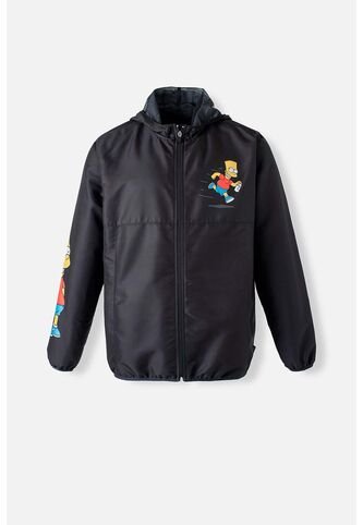 Chaqueta De Los Simpson Con Cierre Y Capucha Negro Para Hombre L Disney