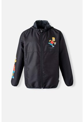 Chaqueta De Los Simpson Con Cierre Y Capucha Negro Para Hombre S