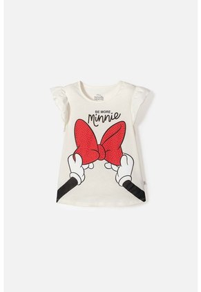 Camiseta De Minnie Mouse Manga Corta Multicolor Para Niña 10