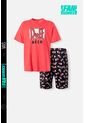 Pijama De Los Simpson De Pantalón Corto Rojo Y Negro Para Hombre XS de Disney
