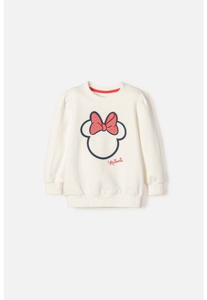 Buzo De Minnie Mouse Cerrado Marfil Para Niña 2T A 5T 5T