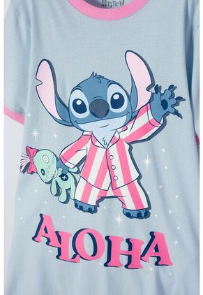 Pijama De Stitch Azul Tipo Batola Para Niña 10