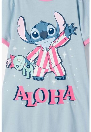 Pijama De Stitch Azul Tipo Batola Para Niña 10