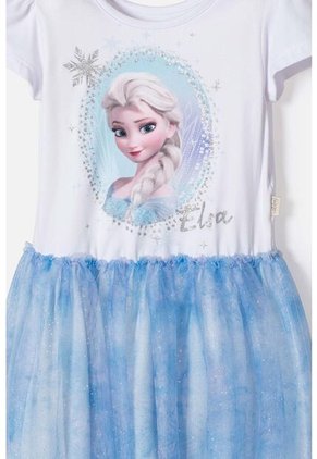 Vestido De Frozen Con Tull Blanco Para Niña 2T A 6T 3T