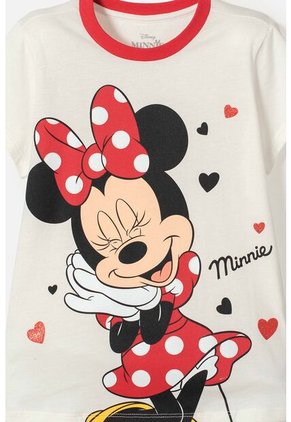 Pijama De Minnie Mouse Pantalón Largo Marfil Para Niña 12