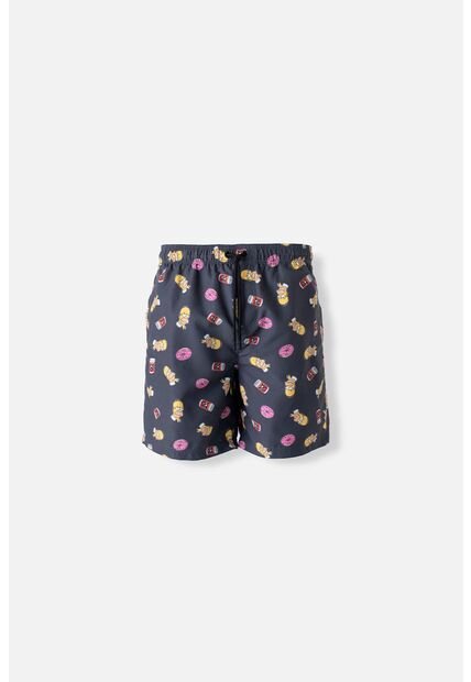 Pantaloneta De Baño De Los Simpson Gris Estampada Para Hombre XS