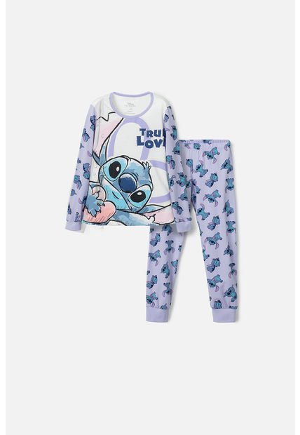 Pijama De Lilo Y Stitch Manga Larga Multicolor Para Niña 4