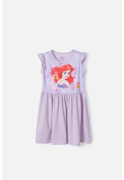 Vestido De La Sirenita Manga Corta Lila  Para Niña 12