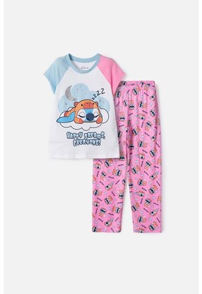 Pijama De Stitch Y Capybara Multicolor Para Niña 12