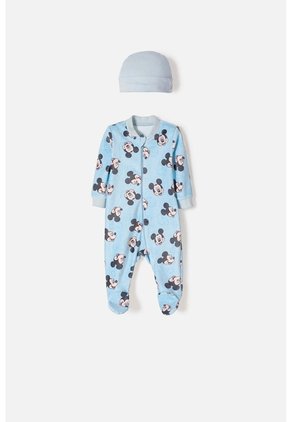 Set Primer Día De Mickey Mouse Azul Para Bebé Niño 0-3