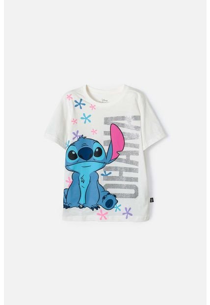 Camiseta De Stitch Marfil De Manga Corta Para Niña 8