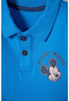 Camiseta Tipo Polo De Mickey Mouse Azul Tipo Polo Para Niño 2T A 5T 4T