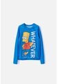 Camiseta De Baño Bart Simpson Manga Larga Azul Para Niño 12 de Disney
