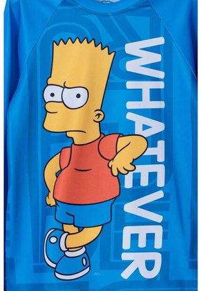 Camiseta De Baño Bart Simpson Manga Larga Azul Para Niño 12