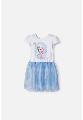 Vestido De Frozen Con Tull Blanco Para Niña 2T A 6T 4T Disney