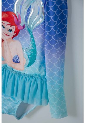 Vestido De Baño De La Sirenita Manga Larga Multicolor Para Niña 2T A 5T 3T