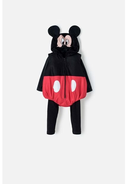 Conjunto De Mickey Mouse X3 Prendas Negro Para Bebé Niño 12-18