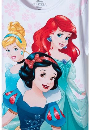 Camiseta De Princesas Disney Blanca Manga Corta Para Niña 4