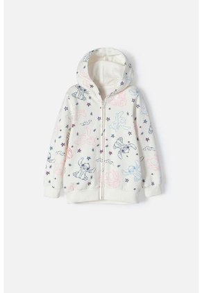 Buzo De Stitch Marfil Con Capucha Para Niña 2T A 5T 4T