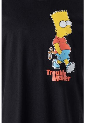 Camiseta De Bart Manga Corta Negra Para Hombre M