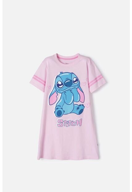Pijama De Stitch Tipo Batola Rosado Para Niña 6