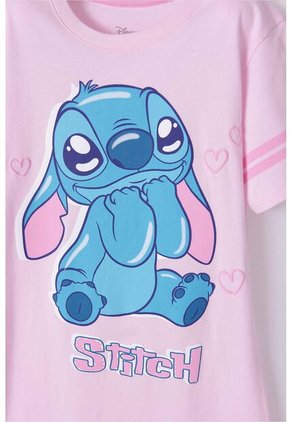 Pijama De Stitch Tipo Batola Rosado Para Niña 6
