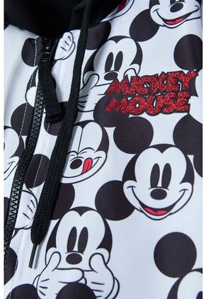Buzo De  Mickey Mouse Con Capucha Negro, Blanco Y Rojo Para Niña 4