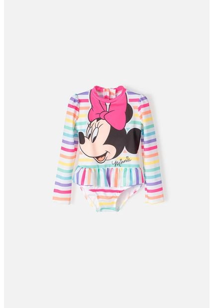 Vestido De Baño De Minnie Mouse Estampado Multicolor Para Niña 2T A 5T 4T