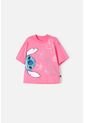 Camiseta De Stitch Rosada Manga Corta Para Niña 8 de Disney