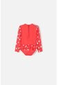 Vestido De Baño De Minnie Mouse Rojo Manga Larga Para Niña 2T A 5T 4T de Disney