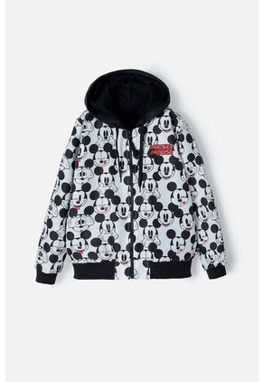 Buzo De Mickey Mouse Con Capucha Negro, Blanco Y Rojo Para Niña 4