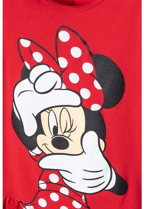 Pijama De Minnie Mouse Manga Corta Multicolor Para Niña 10