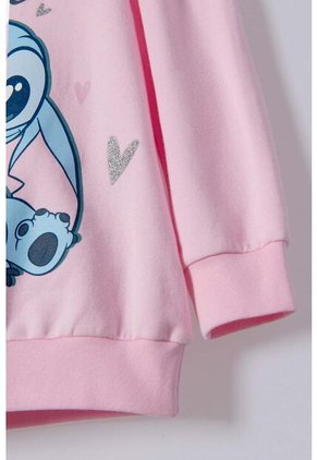 Buzo De Stitch Rosado Claro Cerrado Para Niña 2T A 5T 5T