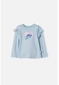 Camiseta De Stitch Azul Manga Larga Para Niña 2T A 5T 4T de Disney