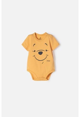Body De Winnie The Pooh Manga Corta Mostaza Para Bebé Niña 9-12 Disney