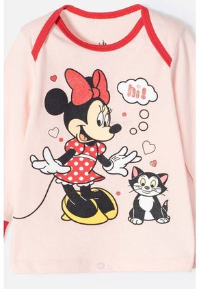 Pijama De Minnie Mouse Estampado Rosado Para Bebé Niña 12-18