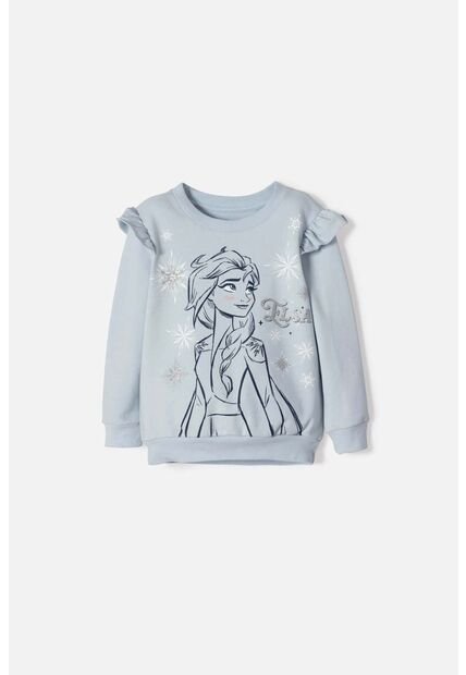 Buzo De Frozen Cerrado Azul Para Niña 2T A 6T 2T