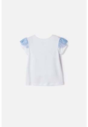 Camiseta De Frozen Manga Corta Blanco Para Niña 2T A 6T 5T