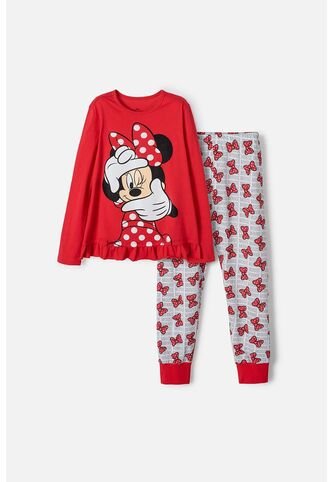 Pijama De Minnie Manga Larga Multicolor Para Niña 4 Disney