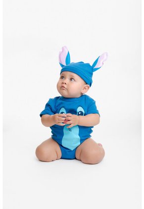 Body De Stitch Con Gorro Azul Para Bebé Niña 9-12