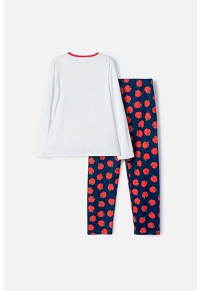 Pijama De Blancanieves Blanca Y Azul De Camiseta Manga Larga Para Niña 6