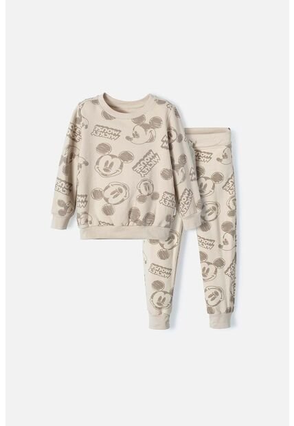 Conjunto De Mickey Mouse Caqui Con Buzo De Diseño Cerrado Para Niño 2T A 5T 4T