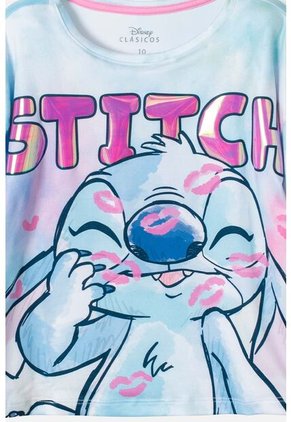 Camiseta De Stich Manga Corta Multicolor Para Niña 12