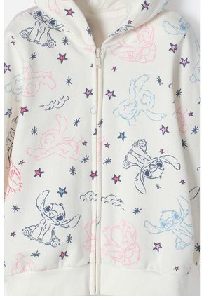 Buzo De Stitch Marfil Con Capucha Para Niña 2T A 5T 4T