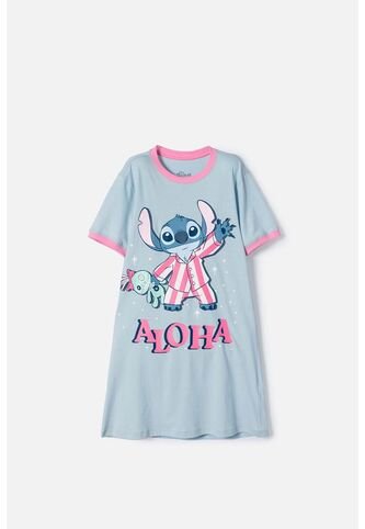 Pijama De Stitch Azul Tipo Batola Para Niña 12 Disney