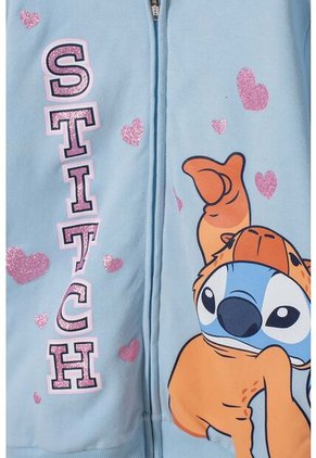 Buzo De Stitch Y Capybara Con Capucha Azul Para Niña 6