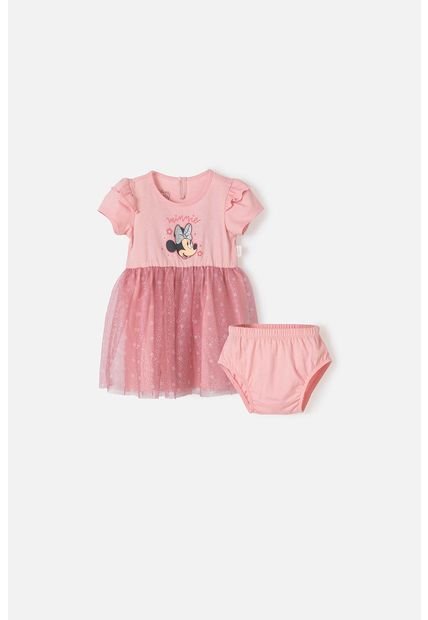 Vestido De Minnie Mouse De Dos Piezas Palo De Rosa Para Bebé Niña 18-24